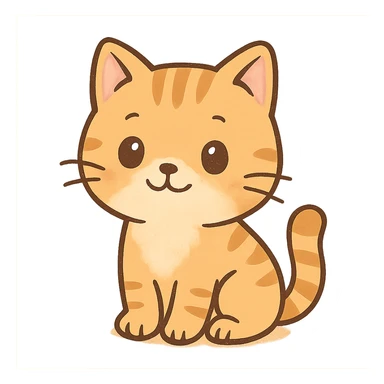 cute cat sitting, general style, adorable and charming sticker