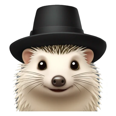 Hedgehog in a black hat sticker