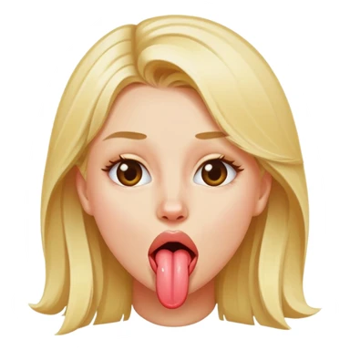 Blonde girl sticking out her tongue  sticker