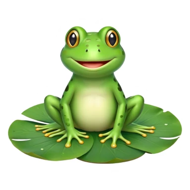 cute frog smiling on a lili pad  sticker