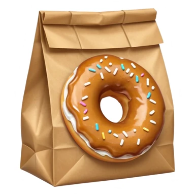 donut in paper bag sticker