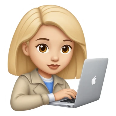 Girl working on laptop computer sticker