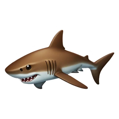 A shark that is brown in colo with brown stripes sticker