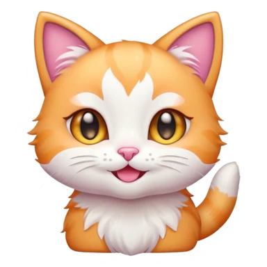 1
Kucing
Cute chibi kitten emoji, big sparkly eyes, tiny pink nose, pastel colors, simple thick outline, smiling, clean flat shading, transparent background, no text
 sticker