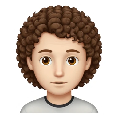 boy,  brown hair, curly hair, brown eyes, pale skin, , hair edger  sticker
