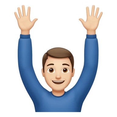 happy dad raising arms sticker