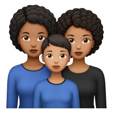 Two black girls kids and one mom all short hair sticker
