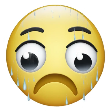 sad face under a rain cloud sticker