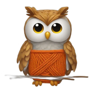 Owl knitting sticker