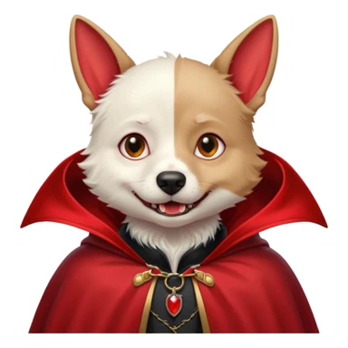 Vampire Pet, Dog in red collar cloak sticker