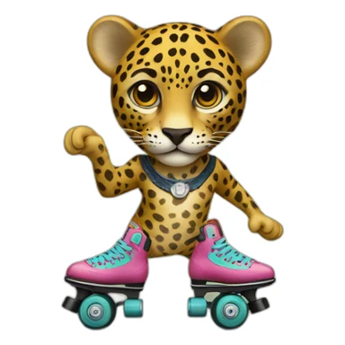 Jaguar with roller skate sticker