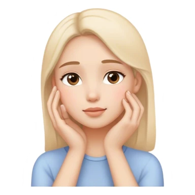 A hand touching a face in a sweet way sticker