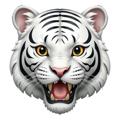 white tiger roaring sticker