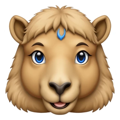 camel, just face, blue sticker