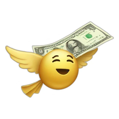 Money flying sticker