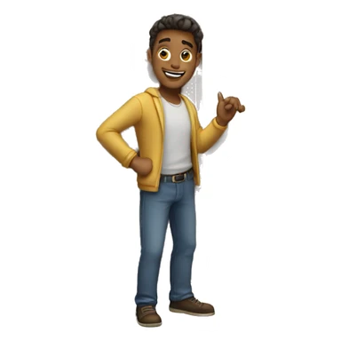 guy pointing to an open door sticker