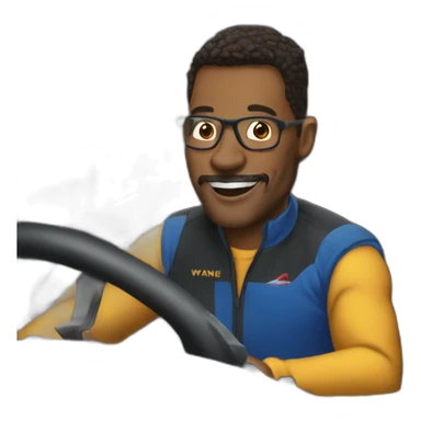 Wayne Johnson in a sportive car sticker