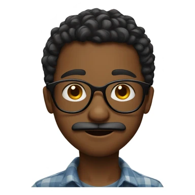 portrait of a boy with glasses curling his mustache  sticker