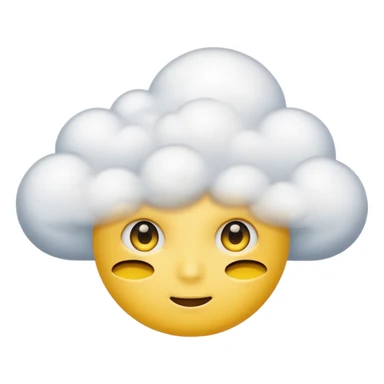 Face in clouds yellow circle and black eyes and remove a mouth and move in a cloud sticker