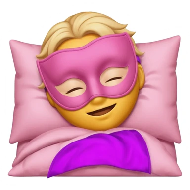 sleeping emoji with pink mask sticker