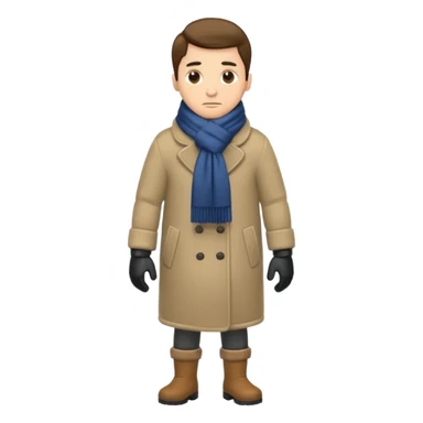 full body man feeling cold sticker