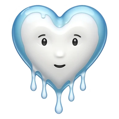 white heart dripping with goo sticker