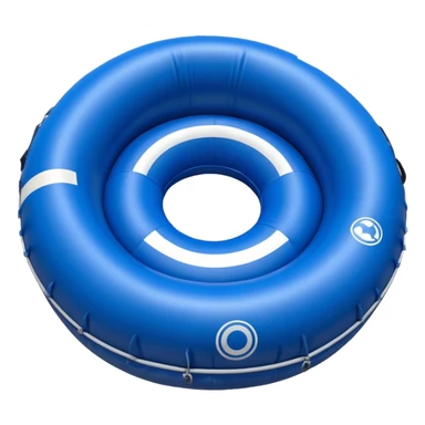 round rafting boat with seats arranged in a circle, without oars sticker