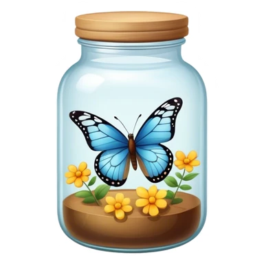 Jar with butterfly inside sticker