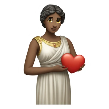 Greek Sappho holds a heart in her hand sticker