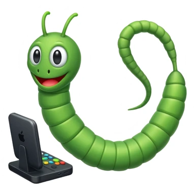 A worm playing video games sticker