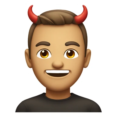 😄 with eyebrows and devil horns  sticker