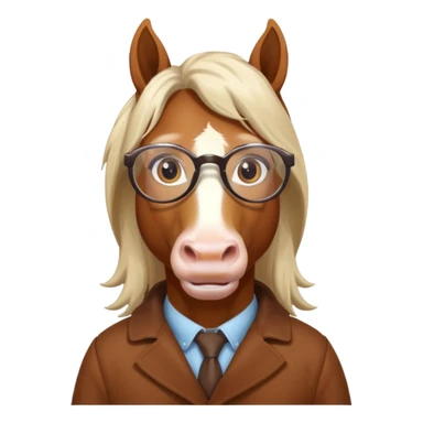 horse with eyeglasses sticker