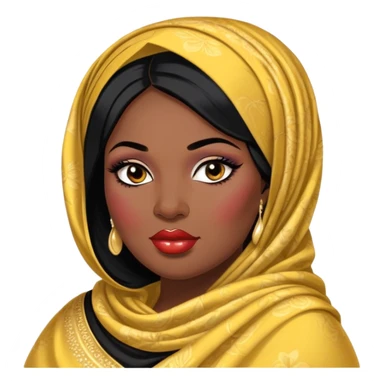 big plus size, black hair, baddie,pretty, makeup, lipgloss, black eyeliner, dark skin, dupatta/shawl, Nigerian, gele
 sticker