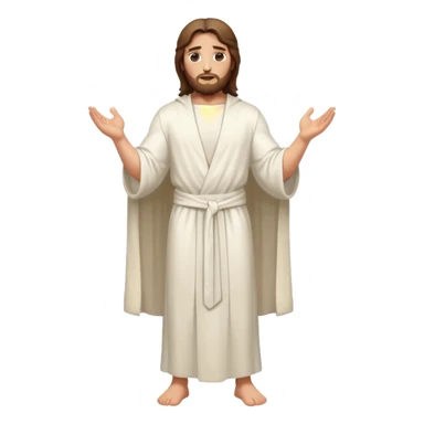 fullbody jesus christ jacked, sleeveless white robe and arms crossed sticker