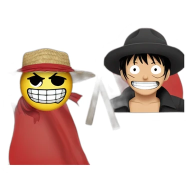 communiste luffy de one piece and a communist flag sticker