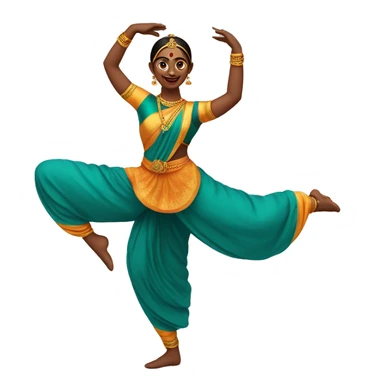 a cheerful woman in a classical baratha natyam dance pose sticker