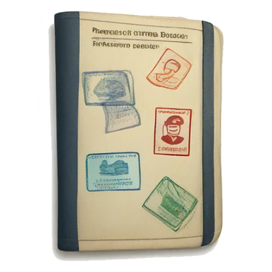 passport with stamps sticker