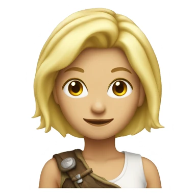 Blonde woman on dragon sticker