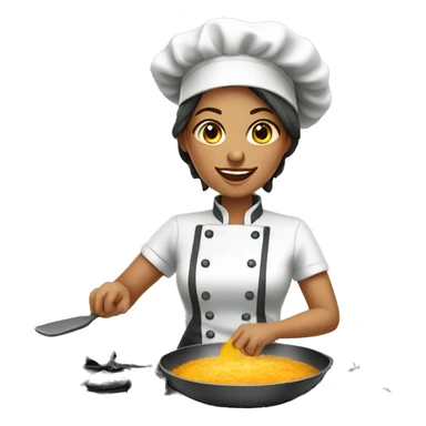 Chef female cooking sticker