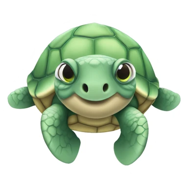 Light green sea turtle facing front  sticker