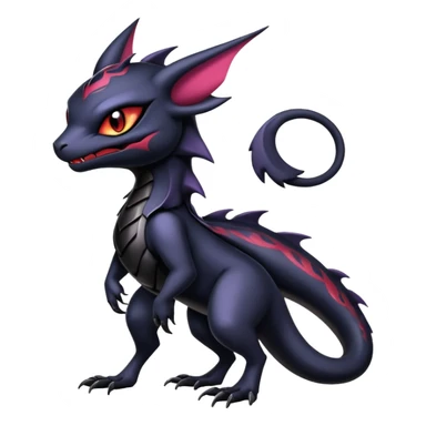 Shiny Epic Badass Edgy Dark Gothic Noibat-Salandit-Litten-Hybrid sticker