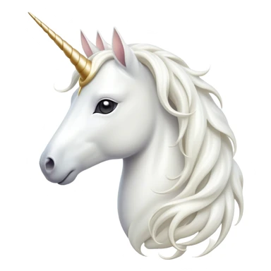 cinematic-beautiful-white-unicorn-emoji,-poised-and-regal,-with-a-slender,-ethereal-form-draped-in-a-pristine-white-color,-a-flowing-mane-and-tail,-and-a-glistening,-spiraled-horn-that-radiates-pure-light,-simplified-yet-sharp-and-majestic sticker