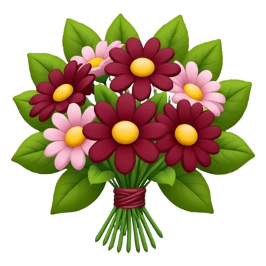 Flowers bouqet maroon sticker