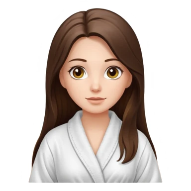 pretty white long brunette hair girl with hazel eyes in a bathrobe  at the spa sticker