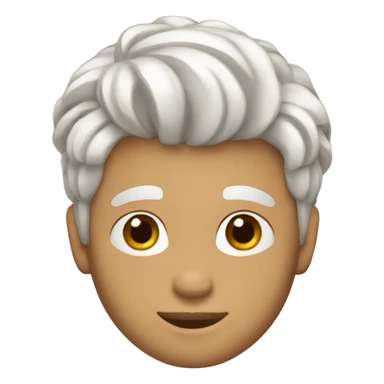 Chico con cabello marrón claro, blanco sticker