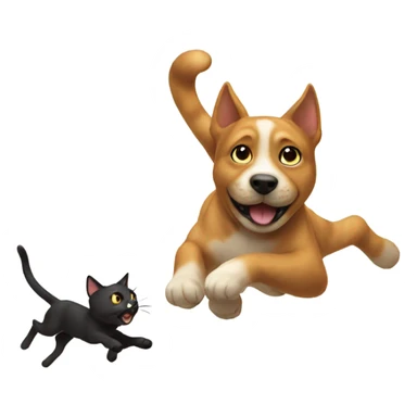 Cat chasing dog sticker