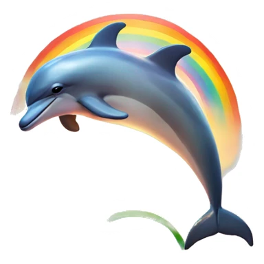 Dolphin in sunset with rainbows sticker