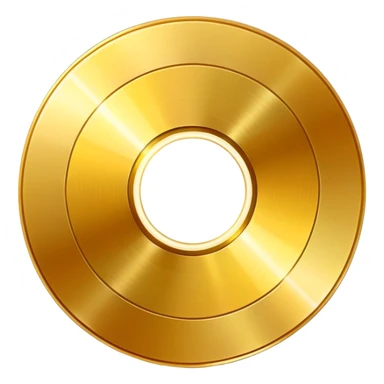 golden CD disk with a scratch sticker