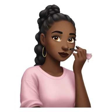 Aesthetic girl doing makeup at vanity  sticker