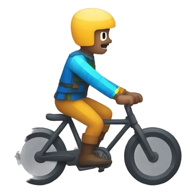 Pixel art man riding a bike sticker